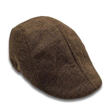 Mongous Cabbie Newsboy Gatsby Cap Mens Linen Flax Flat Ivy Hat Golf