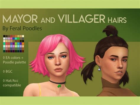 Villager Hair By Feralpoodles At Tsr Sims 4 Updates