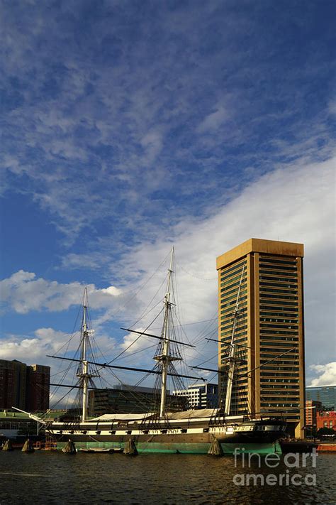 Uss Constellation And World Trade Center Building Baltimore Photograph