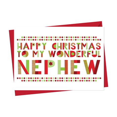 Wonderful Nephew Christmas Card Christmas Card Aisforalphabet