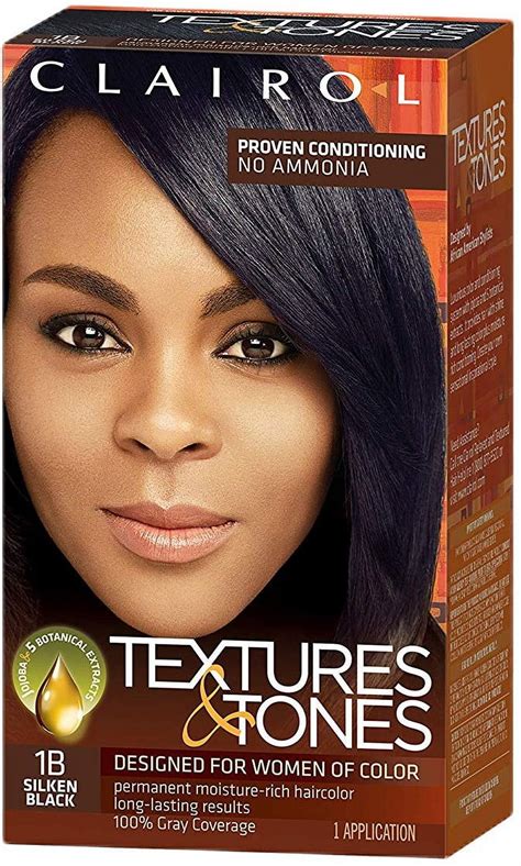 Clairol Textures And Tones Permanent Hair Color 1b Silken Black Hair Dye 1 Application
