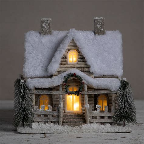 Light Up Snowy Paper House Decor In 2020 Glitter Houses Christmas