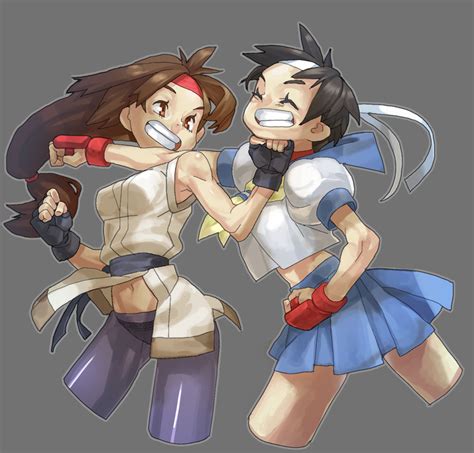 Kasugano Sakura And Yuri Sakazaki Street Fighter And 2 More Drawn By