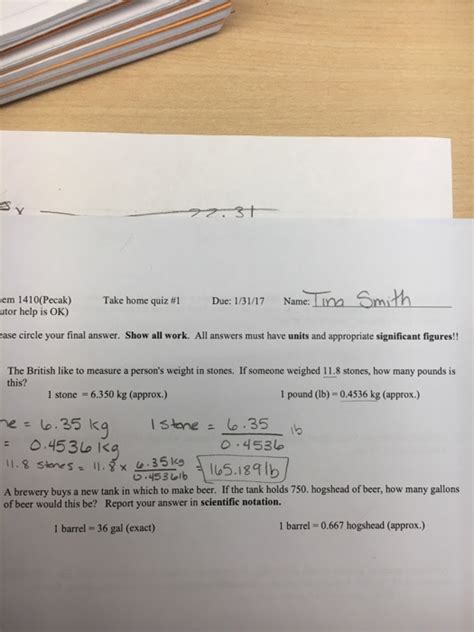 To convert stones to pounds, multiply the stone value by 14. Solved: The British Like To Measure A Person's Weight In S ...