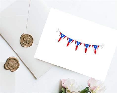 Puerto Rico All Occasion Flag Bunting Greeting Card Puerto Etsy