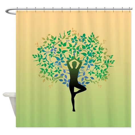 Yoga Tree Pose Shower Curtain By Smilingbuddha