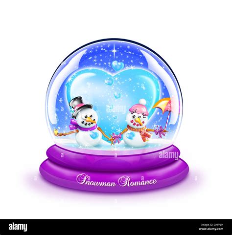 Snowman Romance Snow Globe Stock Photo Alamy