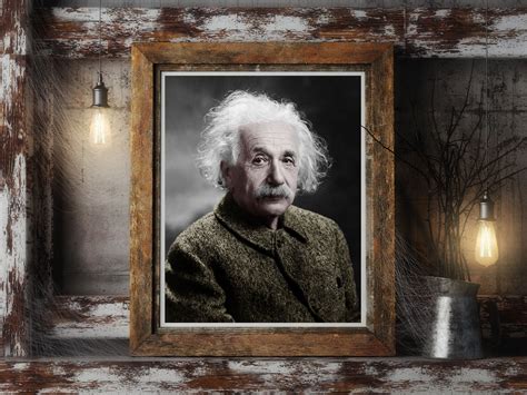 Albert Einstein Photo Colorized Einstein Photo Science Etsy