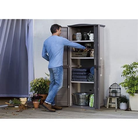 Keter 228852 Boston Outdoor Storage Cabinet Beigebrown Buy Products