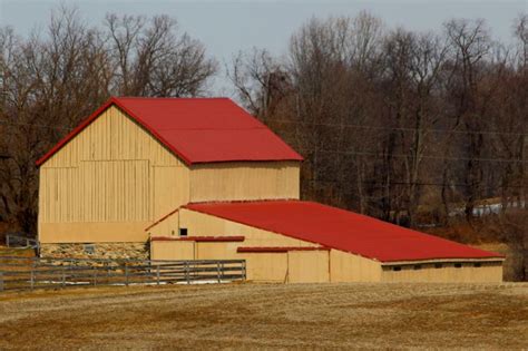 Yellow Barn With Red Roof Red Roof House Styles Outdoor Structures