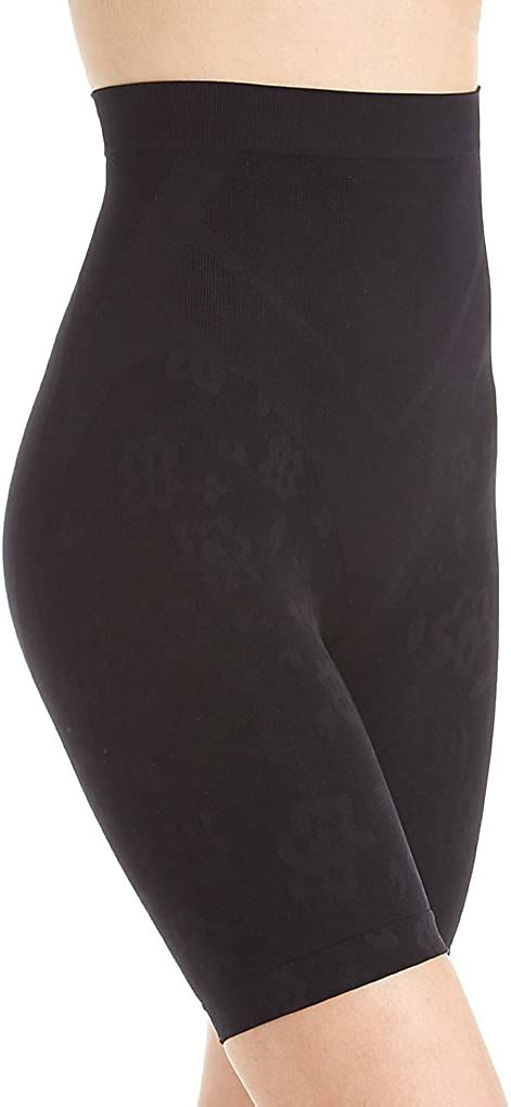 Joan Vass Women S Mid Waist Long Leg Slimmer Thigh Shapewear Black 1X