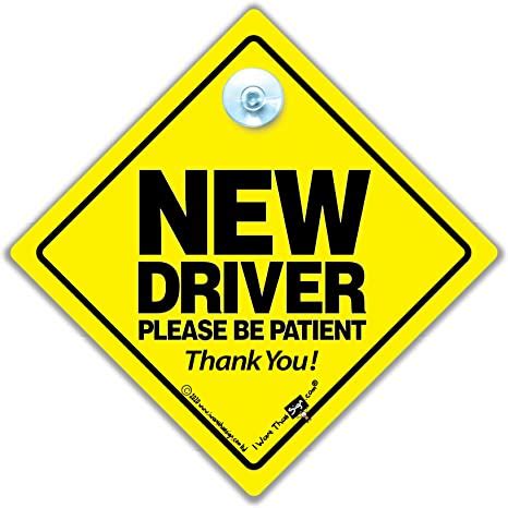 Driving Iwantthatsign Com New Driver Car Sign Yellow And Black Text