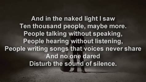 Disturbed The Sound Of Silence Tekst - Disturbed - The Sound of Silence [LYRICS] - YouTube
