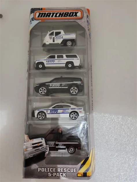2015 Matchbox Police Rescue 5 Pack Nypd Meter Made Tow Truck Police Car