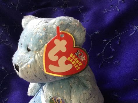 TY DECADE 10 Year Anniversary Bear Light Blue Beanie Babies New EBay
