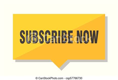 Subscribe Now Price Tag Subscribe Now Yellow Square Price Tag Canstock