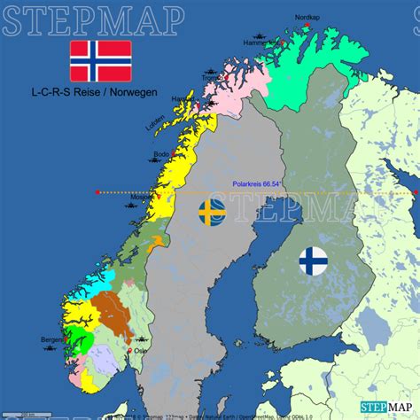 Stepmap Norwegen 2019 Landkarte Für Skandinavien