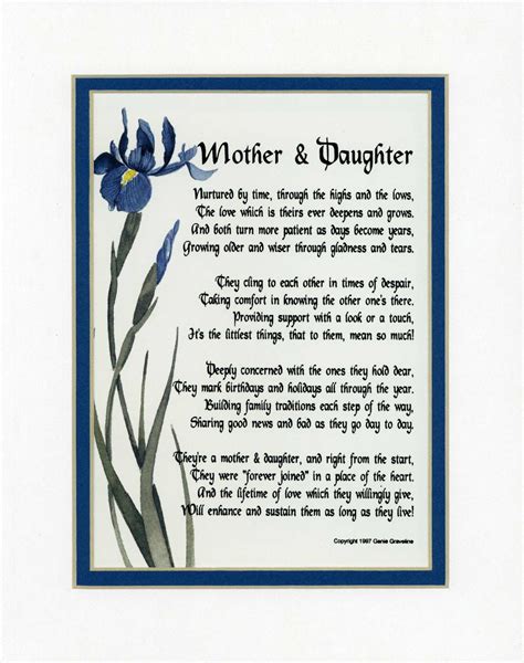 Long Distance Mothers Day Daughter Poems Birthday Poems For