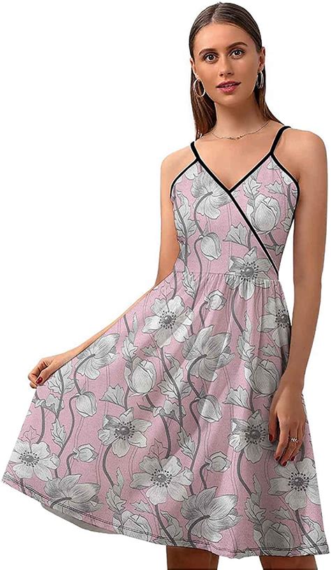 Pink And Grey Summer Dresses Casual Spring Butterflies