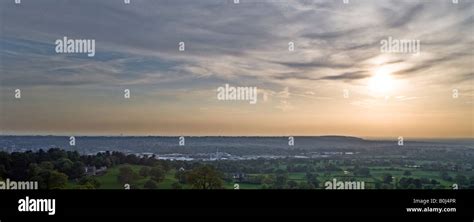 A Golden Sunset Over Macclesfield Cheshire And Surrounding Landscape