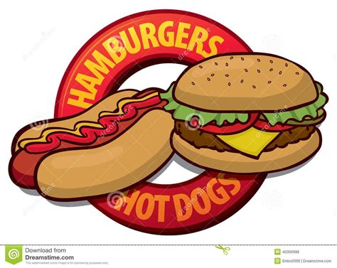 Hot Dogs Free Clip Art Hamburger