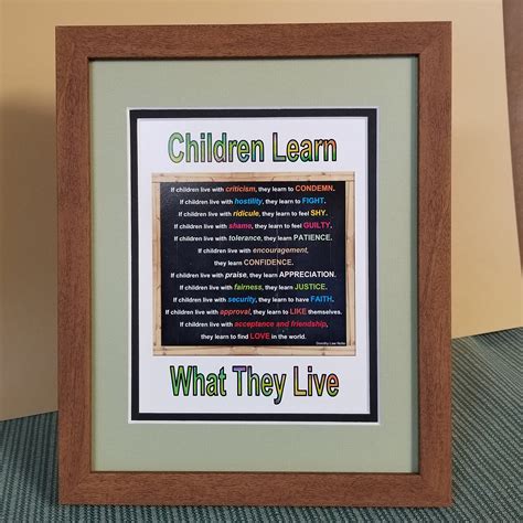Children Learn What They Live Poem Quote By Dorothy Law Nolte Etsy Canada
