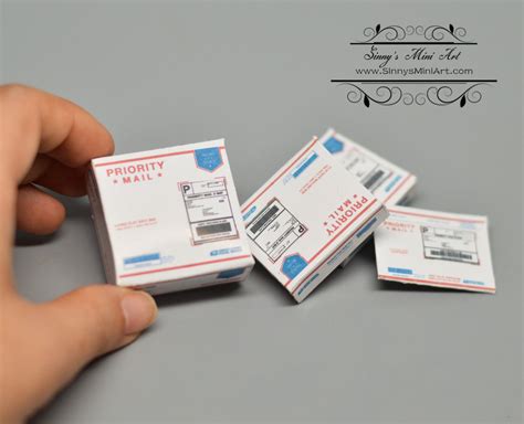 112 Dollhouse Miniature Usps Priority Mail Box Set Of Four Sma Hm005