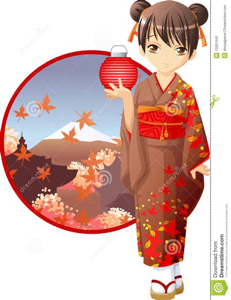 Autumn Kimono Girl Stock Photos Image 13251443
