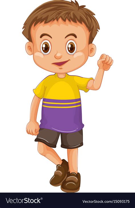 Boy Wearing T Shirt And Shorts Royalty Free Vector Image