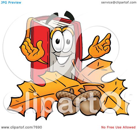 Clipart Picture Of A Red Book Mascot Cartoon Character