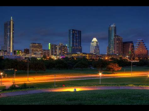 Austin At Night From Zilker Park Zilker Park Austin Photos