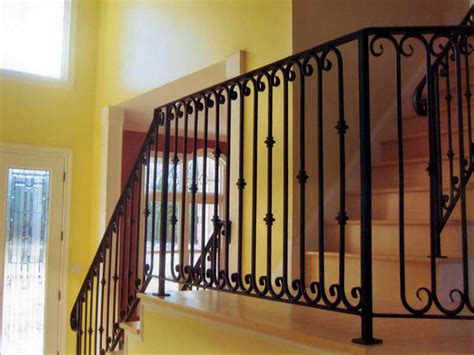 We offer custom interior and exterior railing, fence, sliding gates, spiral stairs, balconies, awning canopies, metal staircase and more…. Wrought Iron Stair Railings for Creating Awesome Looking Interior - HomesFeed
