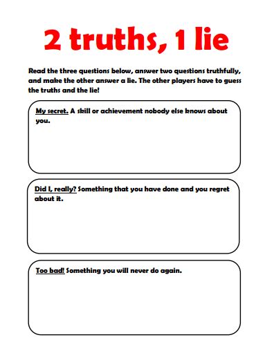 Telling The Truth Worksheets Pdf