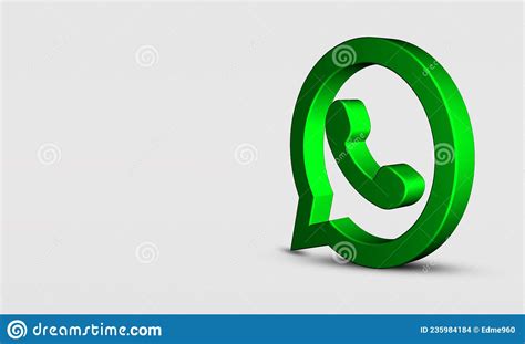 3d Rendering Whatsapp Logo Design On White Background Three