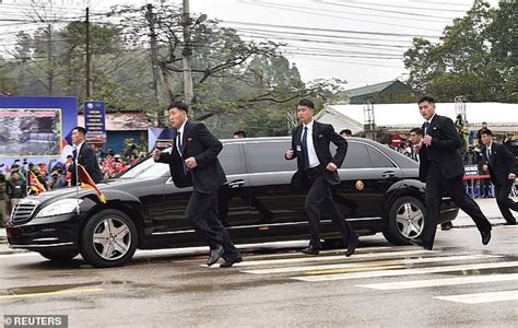 Kims Human Shield North Korean Leaders Limo Is Surrounded By