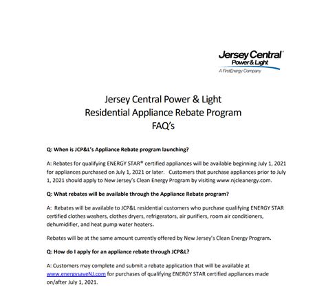 NJ Energy Rebate Program