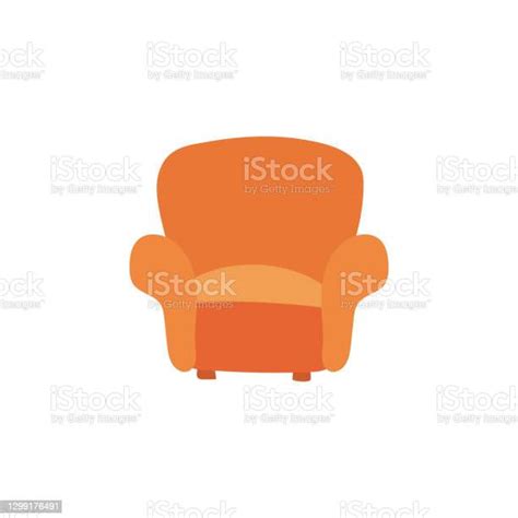 Armchair Furniture Isolated On White Background Stock Illustration