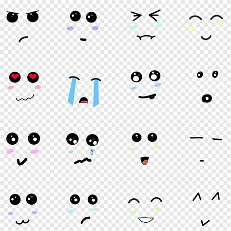 Faces Emojis Emoticons Kawaii Anime Cartoon Manga Cute Smile