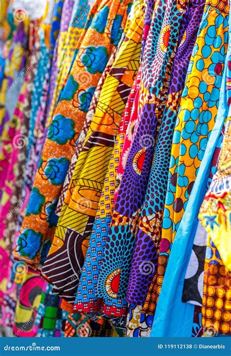 Traditional African Fabric In Many Patterns Stock Photo Image Of
