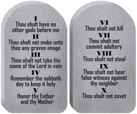 Ten Commandments Tablets Illustration Of Two Stone Tablets With The