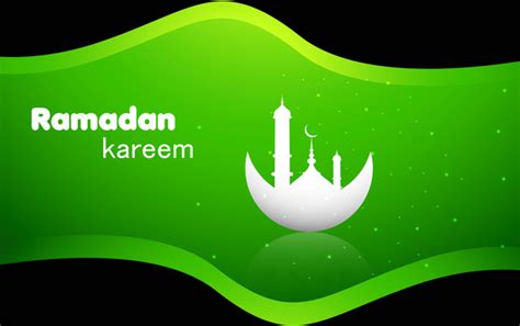 Abstract Bright Colorful Green Ramadan Kareem Vector Background Vectors