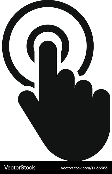 Hand Cursor Click Icon Simple Black Style Vector Image