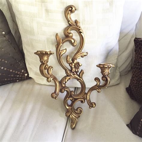 Gilded Wall Sconce Lovely Ornate French Style Gold Candle