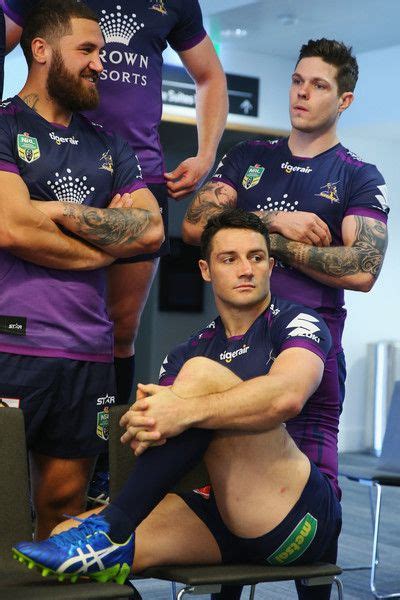 Cooper Cronk And Teammates Wait For The Team Photograph To Take Place During A Melbourne Storm