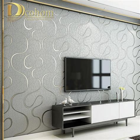 High Quality Thick Flocked Modern 3d Striped Wallpaper For Walls Living