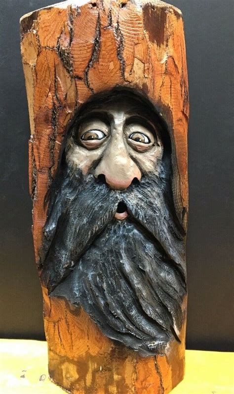 Chainsaw Carved Wood Spirit Tree Spirit Wizard Sassafras Wood One Of