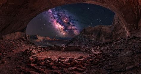 View Of Milky Way From Ocean Cave 5k Retina Ultra Hd
