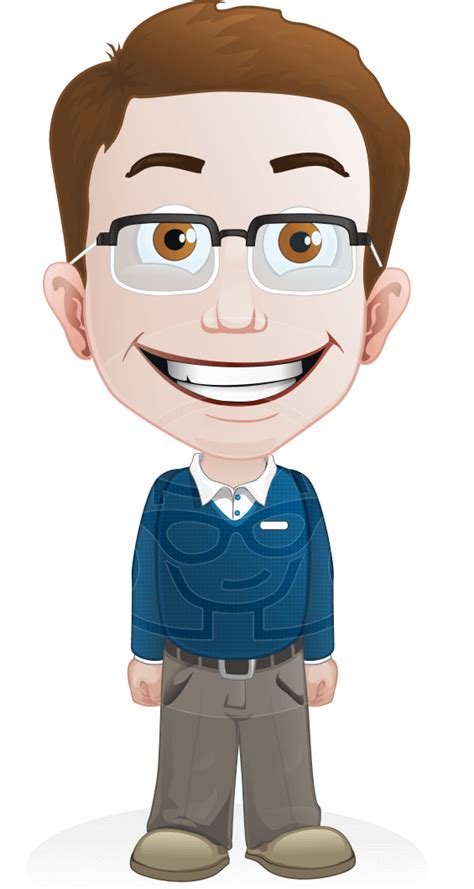 Smart Little Kid With Glasses Cartoon Vector Character 56