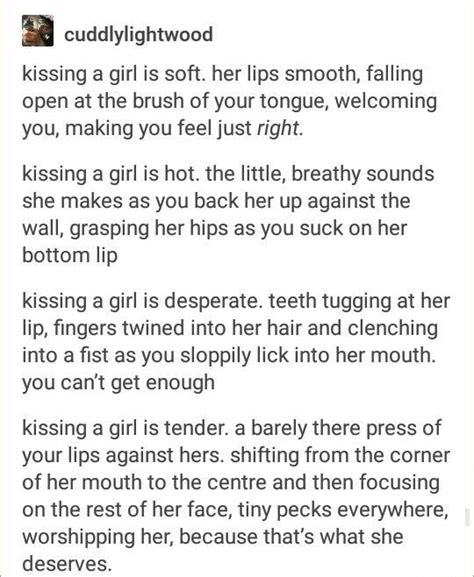 Cuddlylightwood Kissing A Girl Is Soft Her Lips Smooth Falling Open