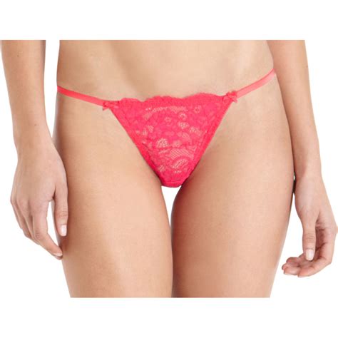 Deborah Marquit Lace Thong In Pink Lyst